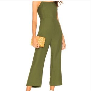 Olive Green Line & Dot Francine Jumpsuit